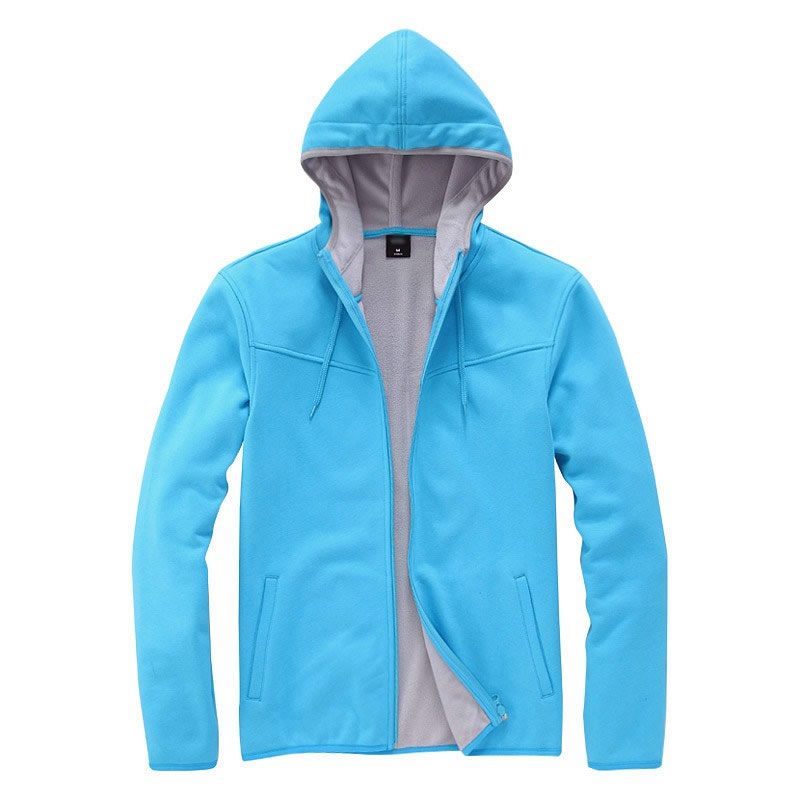 天藍色開衫衛(wèi)衣