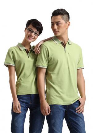 珠地棉POLO衫，領(lǐng)袖撞色，門襟撞色男女時尚款制作