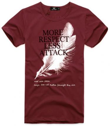 【定制】休閑韓版印花無(wú)領(lǐng)T恤衫